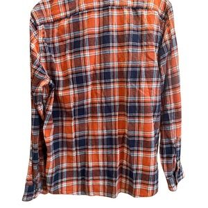 Sonoma Men's Casual Plaid Shirt - Orange and Navy